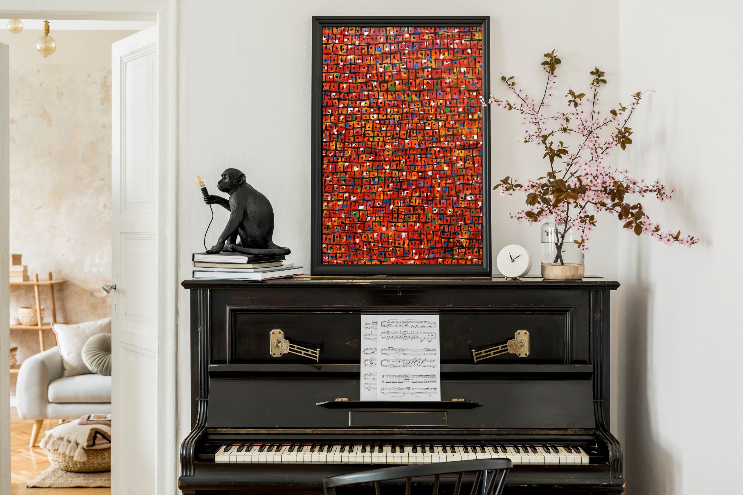 Darstellung "Favela Rio de Janeiro" in der Abenddämmerung - Ölgemälde auf Leinwand – Bild 5